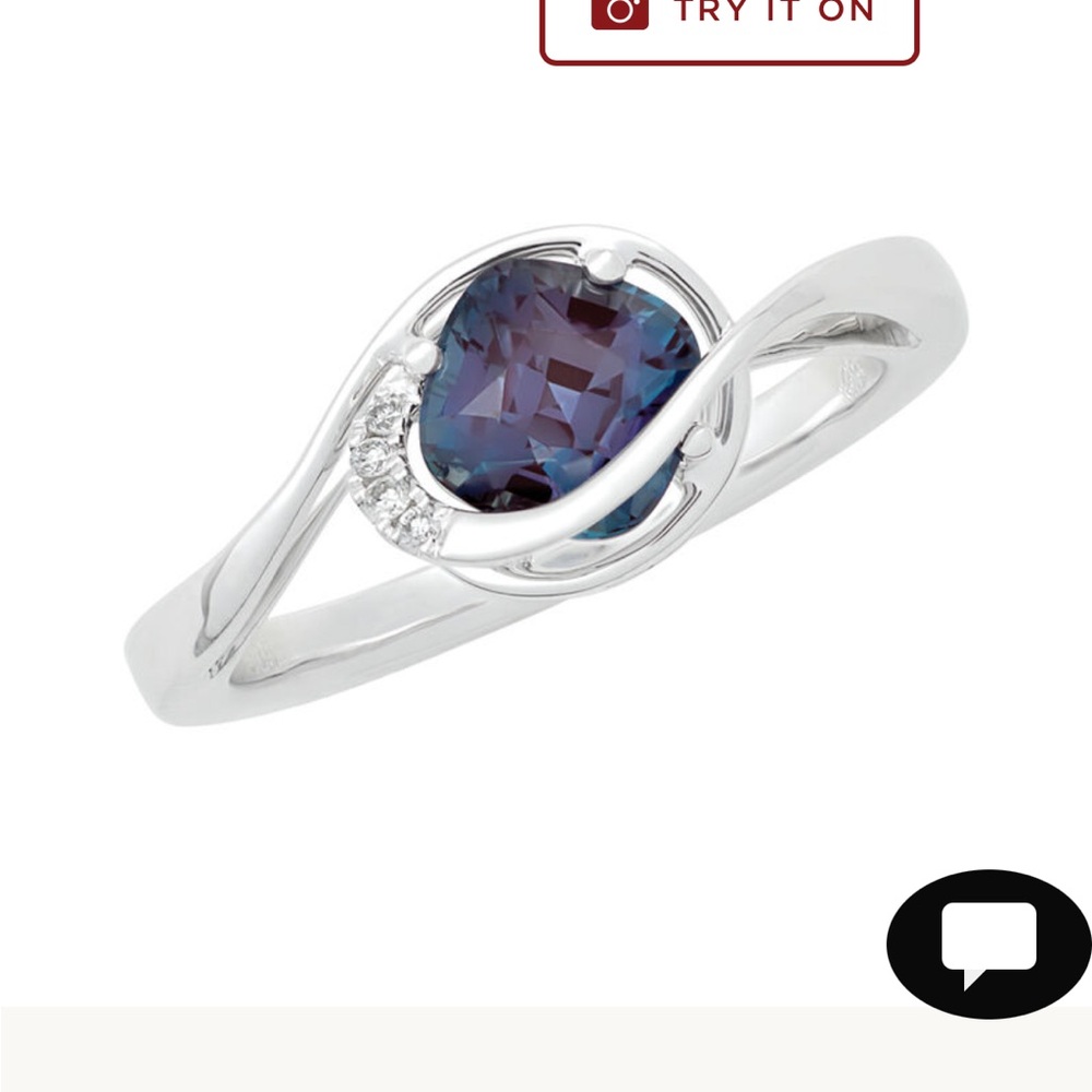 14 karat white gold alexandrite ring